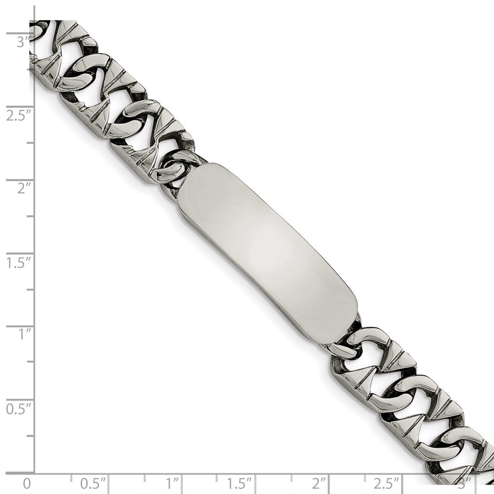 Edelstahl Chisel Poliert 8.5 Zoll Id Armband