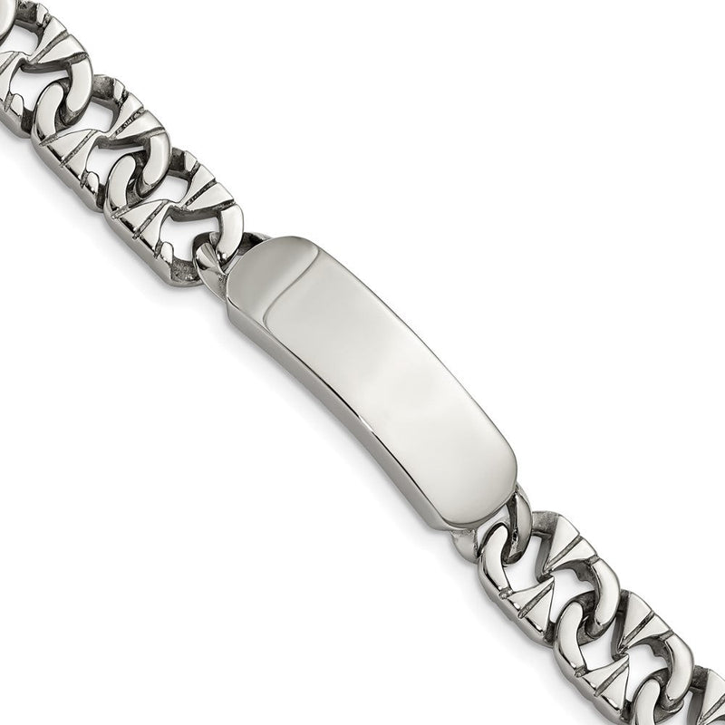 Edelstahl Chisel Poliert 8.5 Zoll Id Armband