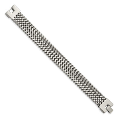 Edelstahl Chisel Poliert Geflochten 7.5 Zoll Armband