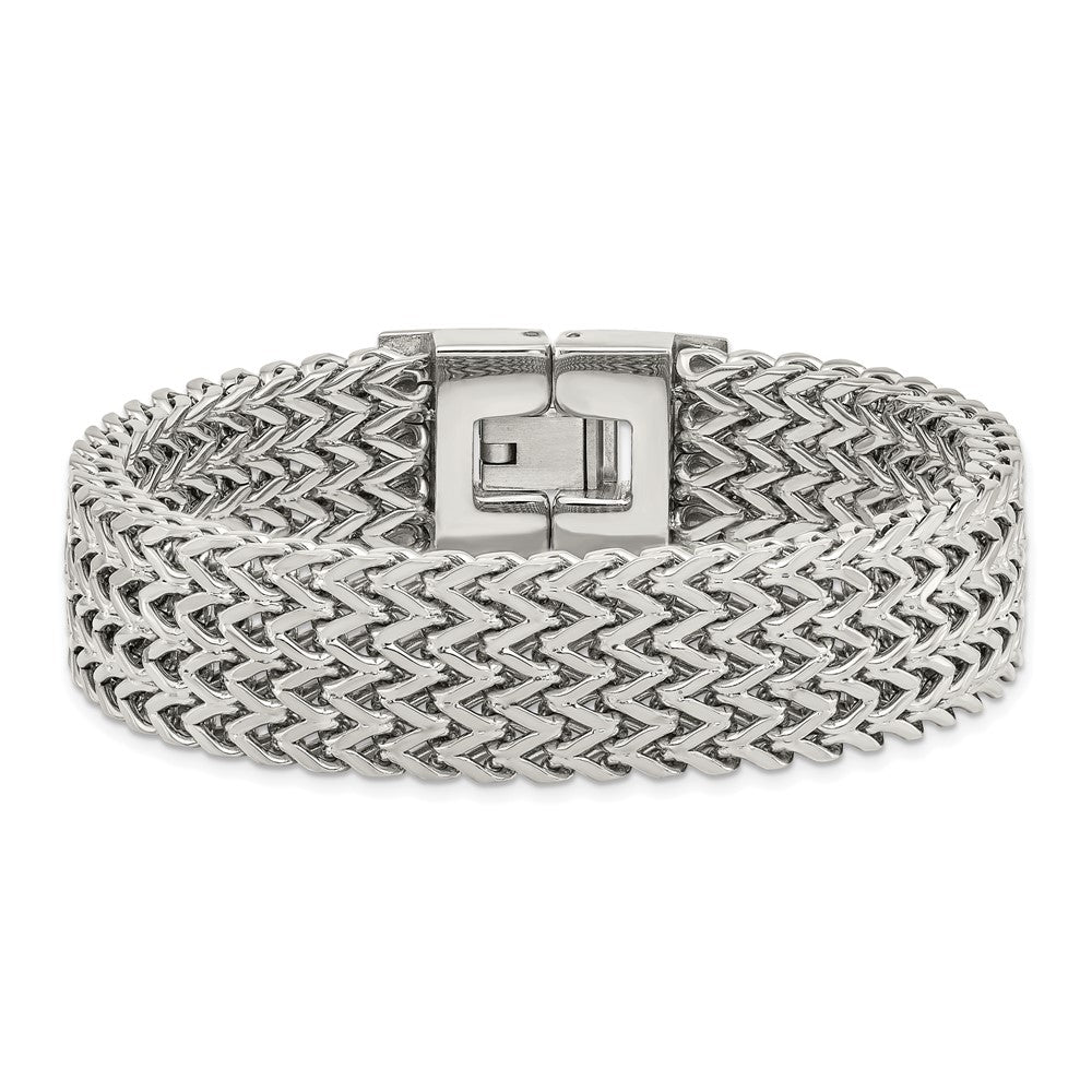 Edelstahl Chisel Poliert Geflochten 7.5 Zoll Armband