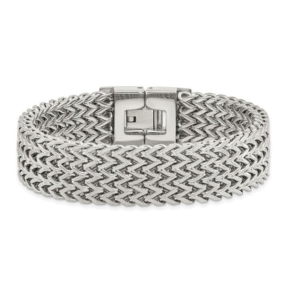 Edelstahl Chisel Poliert Geflochten 7.5 Zoll Armband
