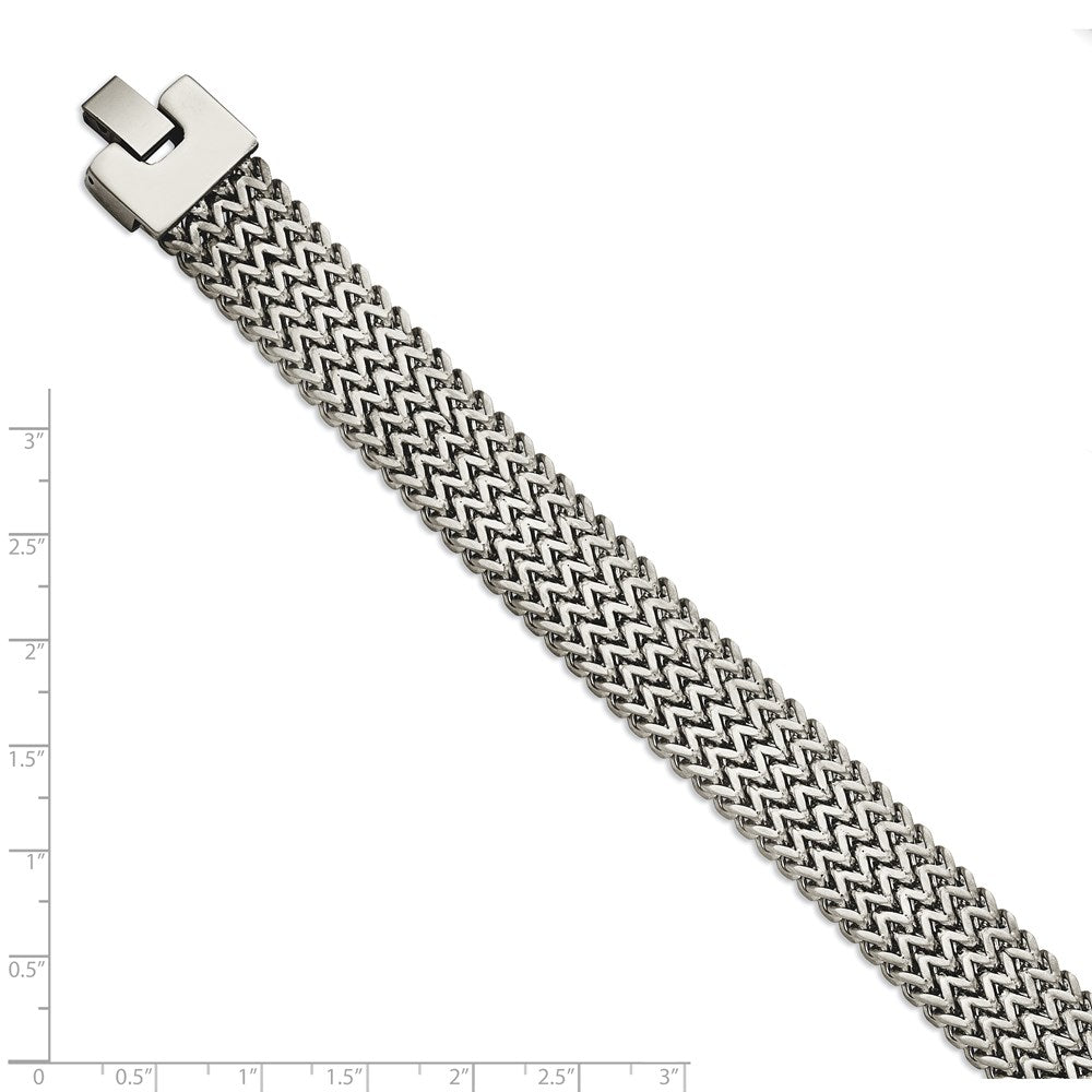 Edelstahl Chisel Poliert Geflochten 7.5 Zoll Armband