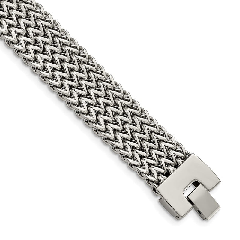 Edelstahl Chisel Poliert Geflochten 7.5 Zoll Armband