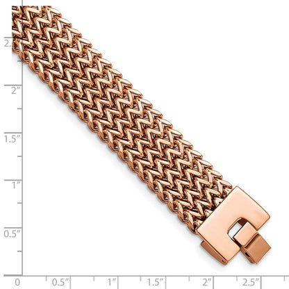 7.5 Zoll Edelstahl Gebürstet Rose Ip-beschichtet Geflochten 7.5 Zoll Armband