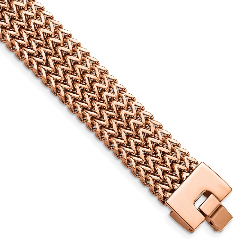 7.5 Zoll Edelstahl Gebürstet Rose Ip-beschichtet Geflochten 7.5 Zoll Armband