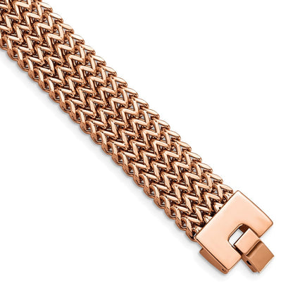 7.5 Zoll Edelstahl Gebürstet Rose Ip-beschichtet Geflochten 7.5 Zoll Armband