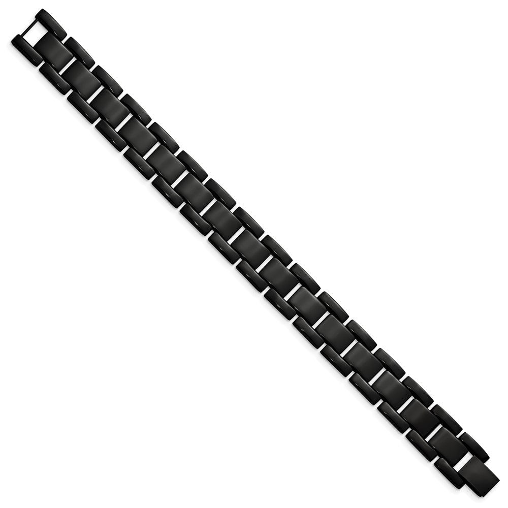 8.5 Zoll Chisel Edelstahl Poliert Schwarz Ip-beschichtet 8.25 Glieder Armband
