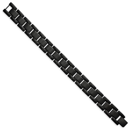 8.5 Zoll Chisel Edelstahl Poliert Schwarz Ip-beschichtet 8.25 Glieder Armband