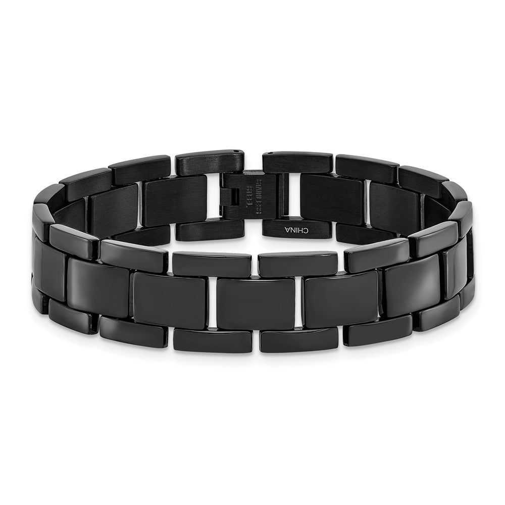 8.5 Zoll Chisel Edelstahl Poliert Schwarz Ip-beschichtet 8.25 Glieder Armband