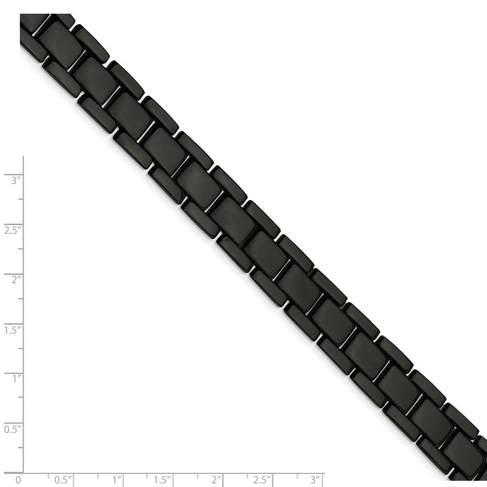 8.5 Zoll Chisel Edelstahl Poliert Schwarz Ip-beschichtet 8.25 Glieder Armband