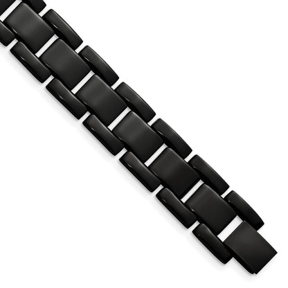 8.5 Zoll Chisel Edelstahl Poliert Schwarz Ip-beschichtet 8.25 Glieder Armband