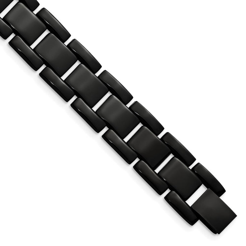 8.5 Zoll Chisel Edelstahl Poliert Schwarz Ip-beschichtet 8.25 Glieder Armband