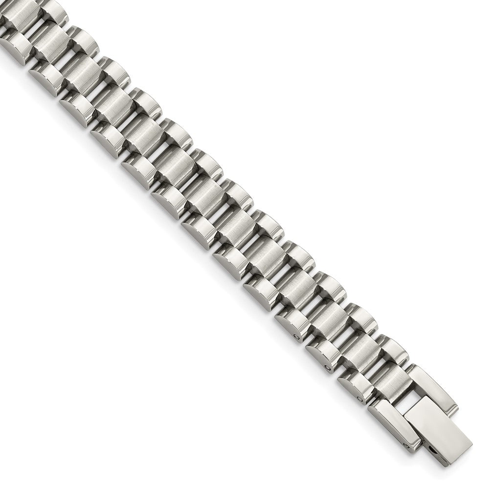 Edelstahl Chisel Gebürstet und Poliert 8.5 Zoll Glieder Armband