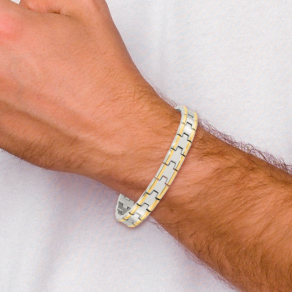 Edelstahl Chisel Poliert Gelb Ip-beschichtet 8.5 Zoll Glieder Armband