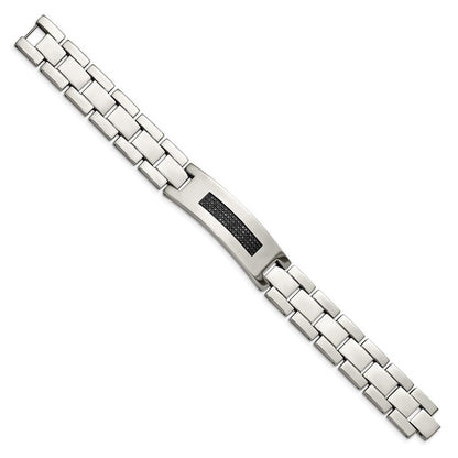 Edelstahl Chisel Poliert mit 1/2 Karat Diamant 8.25 Zoll Armband