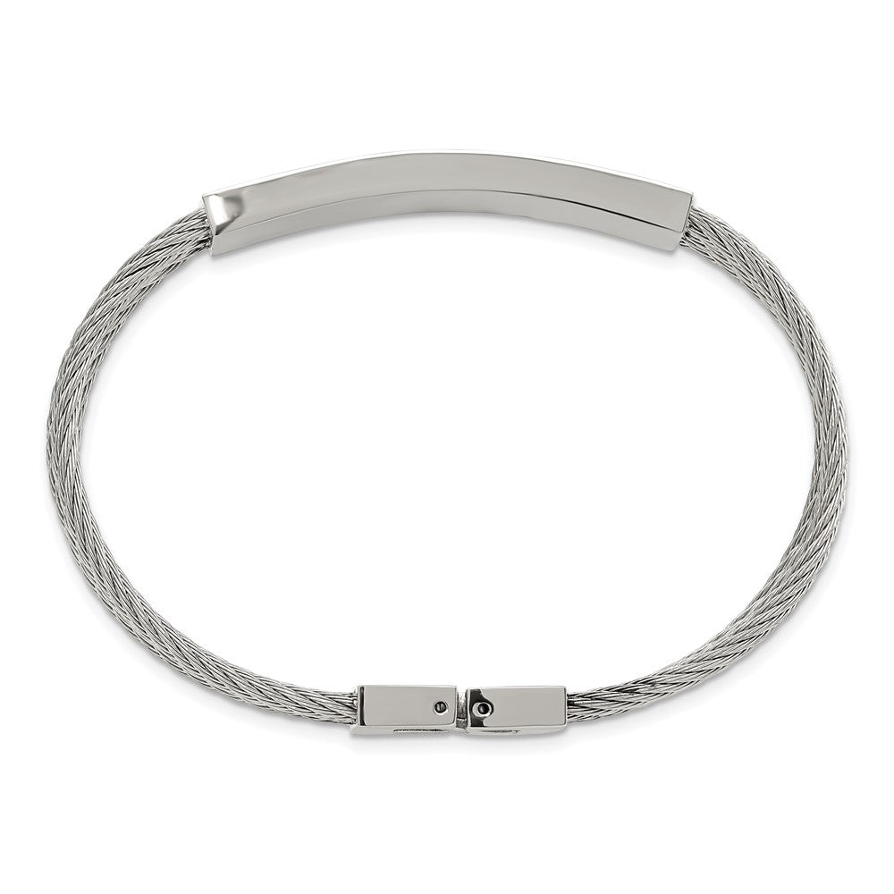 Edelstahl Chisel Poliert Schwarz Ip-beschichtet Mit.15 Karat Diamant 7.75 Zoll Armband