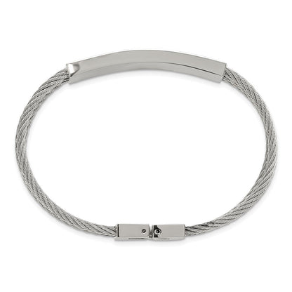 Edelstahl Chisel Poliert Schwarz Ip-beschichtet Mit.15 Karat Diamant 7.75 Zoll Armband