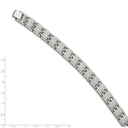 Edelstahl Chisel Gebürstet Poliert und Strukturiert 8.75 Zoll Glieder Armband