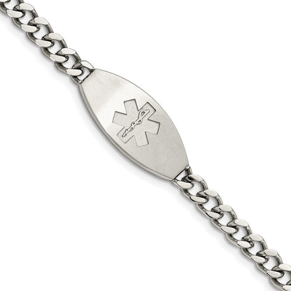 Edelstahl Chisel Gebürstet Medizinisch Id 8.5 Zoll Panzer Gliederarmband