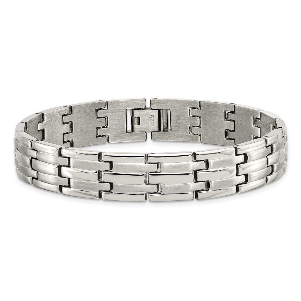 Edelstahl Chisel Gebürstet und Poliert 8.5 Zoll Glieder Armband