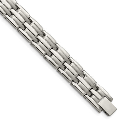 Edelstahl Chisel Gebürstet und Poliert 8.5 Zoll Glieder Armband