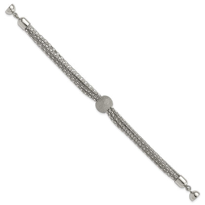 7.5 Zoll Edelstahl Poliert Multistrand Lasergeschnitten Perle Armband
