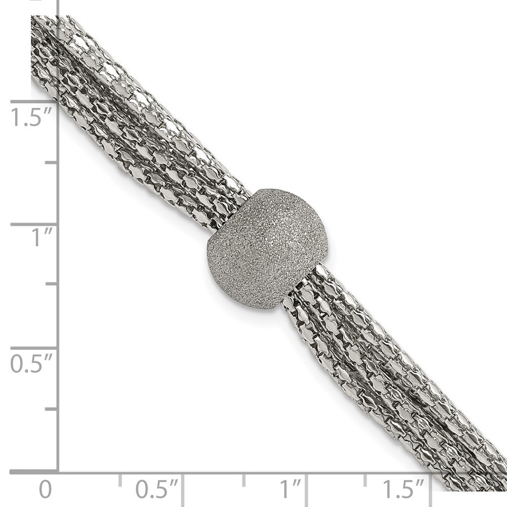 7.5 Zoll Edelstahl Poliert Multistrand Lasergeschnitten Perle Armband