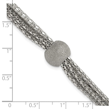 7.5 Zoll Edelstahl Poliert Multistrand Lasergeschnitten Perle Armband