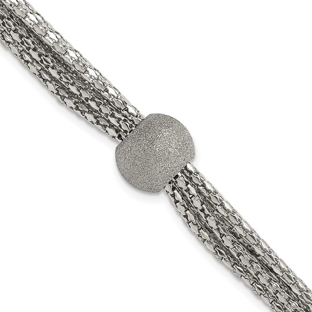 7.5 Zoll Edelstahl Poliert Multistrand Lasergeschnitten Perle Armband