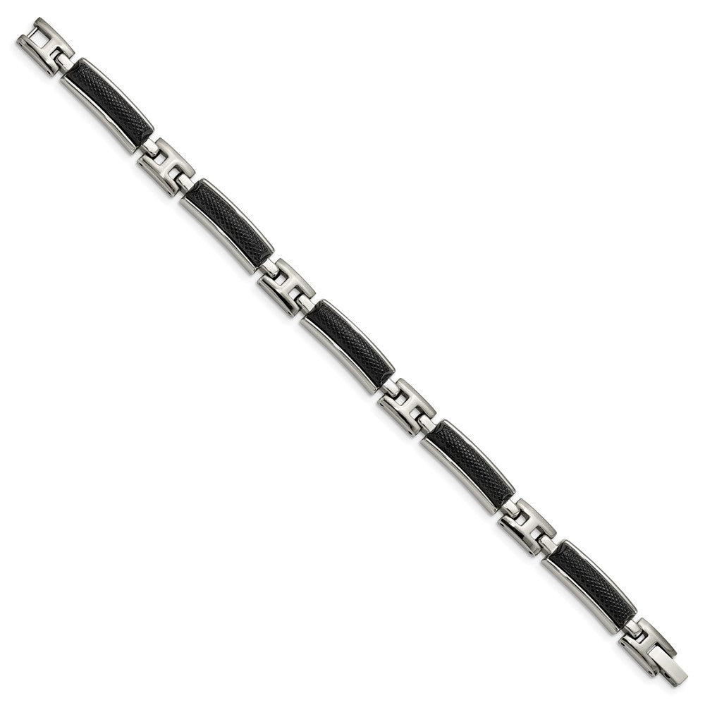 8.25 Zoll Edelstahl Poliert und Gebürstet Schwarz Ip-beschichtet 8.25 Zoll Armband