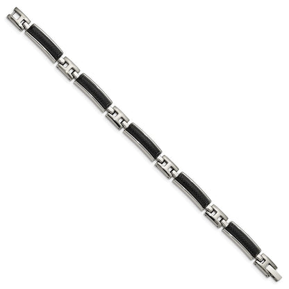 8.25 Zoll Edelstahl Poliert und Gebürstet Schwarz Ip-beschichtet 8.25 Zoll Armband