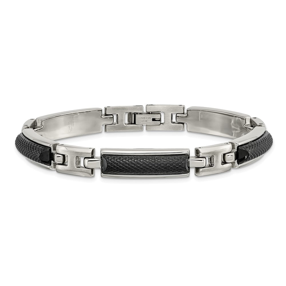 8.25 Zoll Edelstahl Poliert und Gebürstet Schwarz Ip-beschichtet 8.25 Zoll Armband