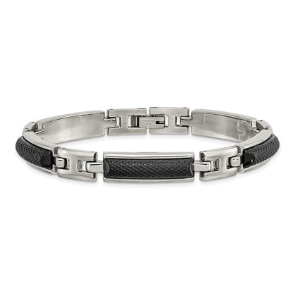 8.25 Zoll Edelstahl Poliert und Gebürstet Schwarz Ip-beschichtet 8.25 Zoll Armband