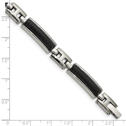 8.25 Zoll Edelstahl Poliert und Gebürstet Schwarz Ip-beschichtet 8.25 Zoll Armband