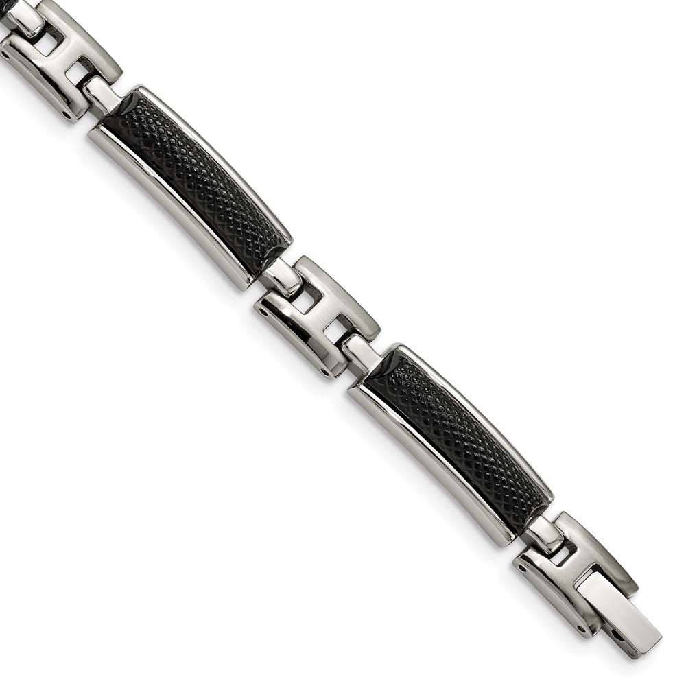 8.25 Zoll Edelstahl Poliert und Gebürstet Schwarz Ip-beschichtet 8.25 Zoll Armband
