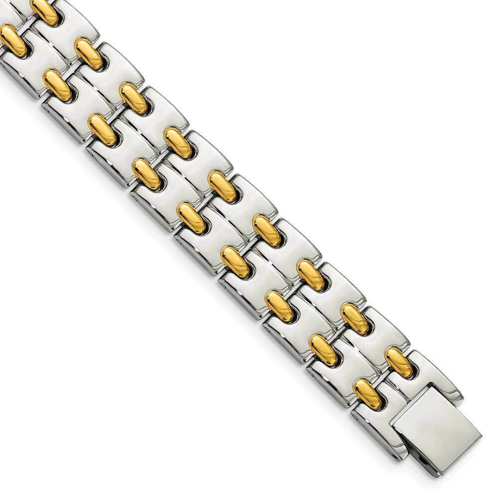 8.75 Zoll Chisel Edelstahl Poliert Gelb Ip-beschichtet 8.5 Glieder Armband