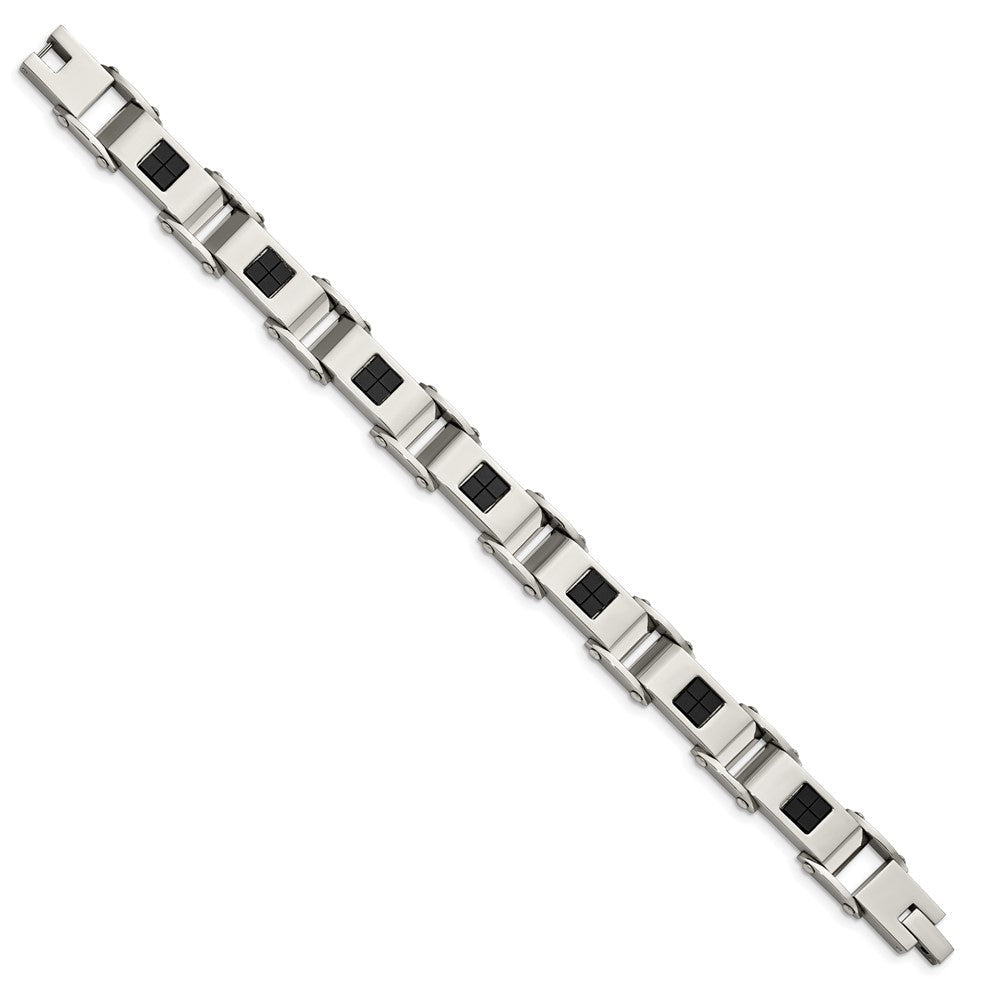 8.5 Zoll Edelstahl Poliert Schwarz Ip-beschichtet 8.5 Zoll Armband