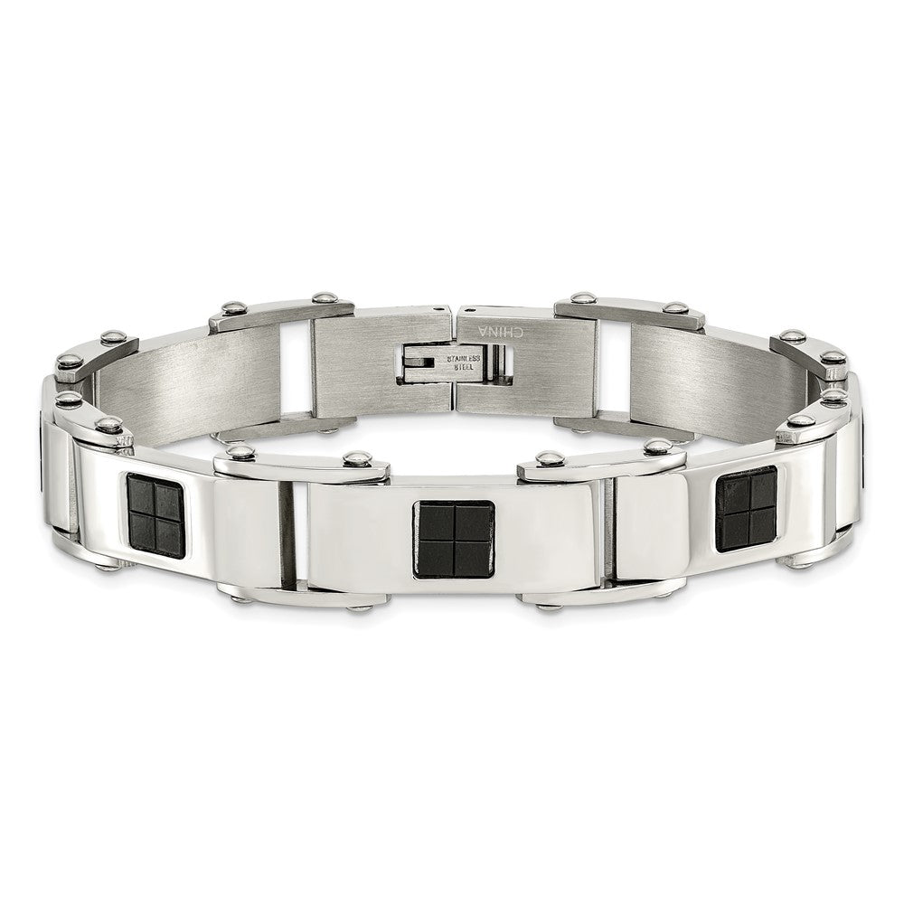 8.5 Zoll Edelstahl Poliert Schwarz Ip-beschichtet 8.5 Zoll Armband