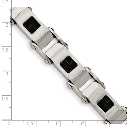 8.5 Zoll Edelstahl Poliert Schwarz Ip-beschichtet 8.5 Zoll Armband