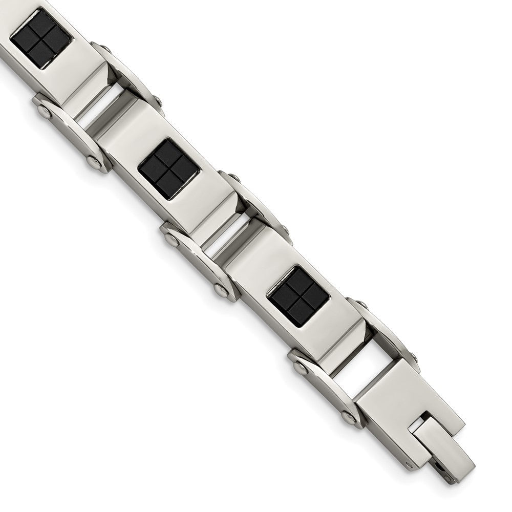 8.5 Zoll Edelstahl Poliert Schwarz Ip-beschichtet 8.5 Zoll Armband