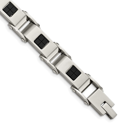 8.5 Zoll Edelstahl Poliert Schwarz Ip-beschichtet 8.5 Zoll Armband