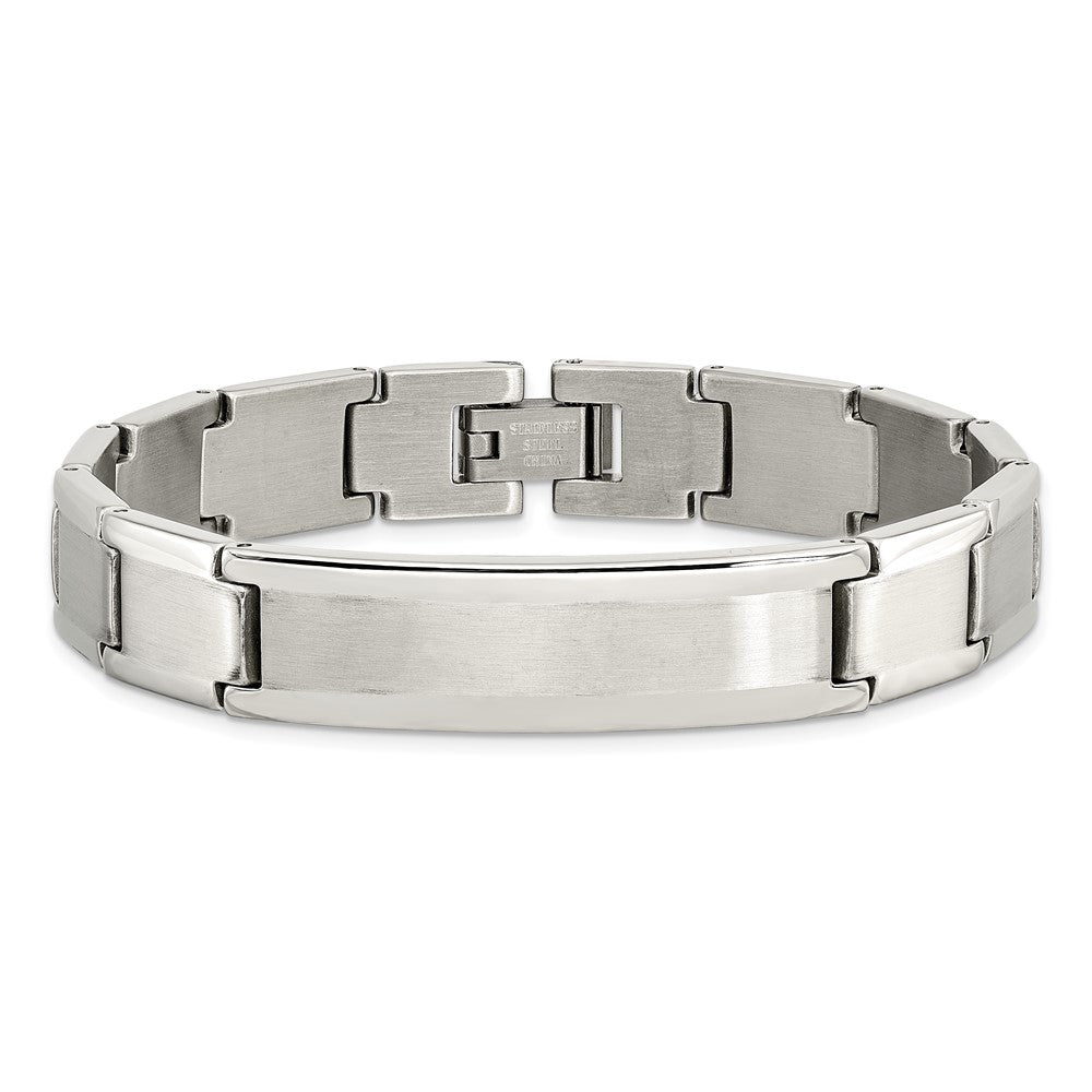 8.5 Zoll Chisel Edelstahl Gebürstet und Poliert 8.25 Id Armband