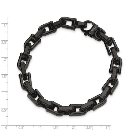Edelstahl Chisel Poliert Schwarz Ip-beschichtet 8.5 Zoll Fantasieglieder Armband