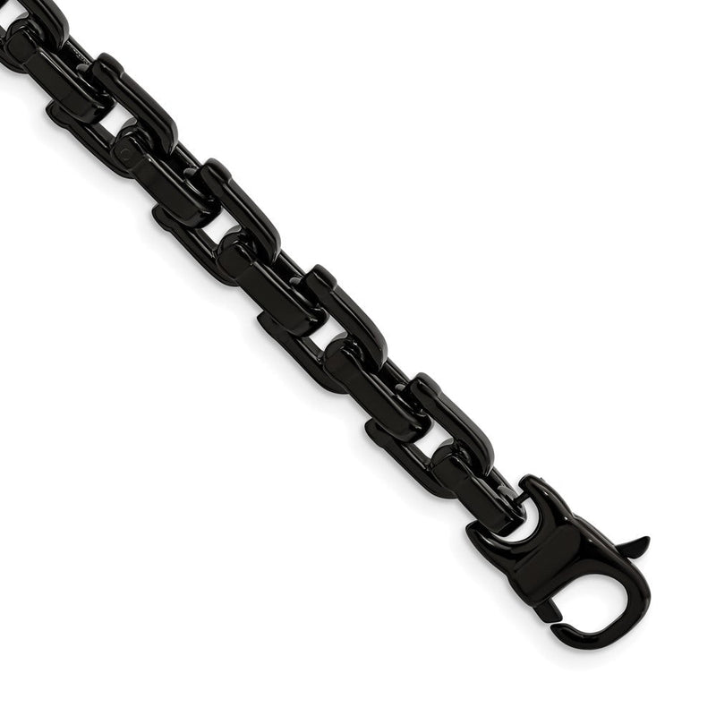 Edelstahl Chisel Poliert Schwarz Ip-beschichtet 8.5 Zoll Fantasieglieder Armband