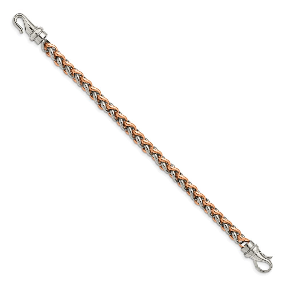 Edelstahl Chisel Poliert Rose Ip-beschichtet 8.5 Zoll Armband