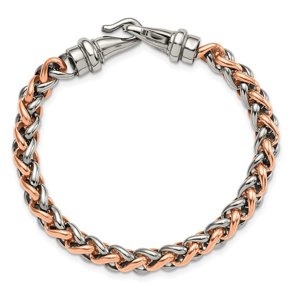 Edelstahl Chisel Poliert Rose Ip-beschichtet 8.5 Zoll Armband