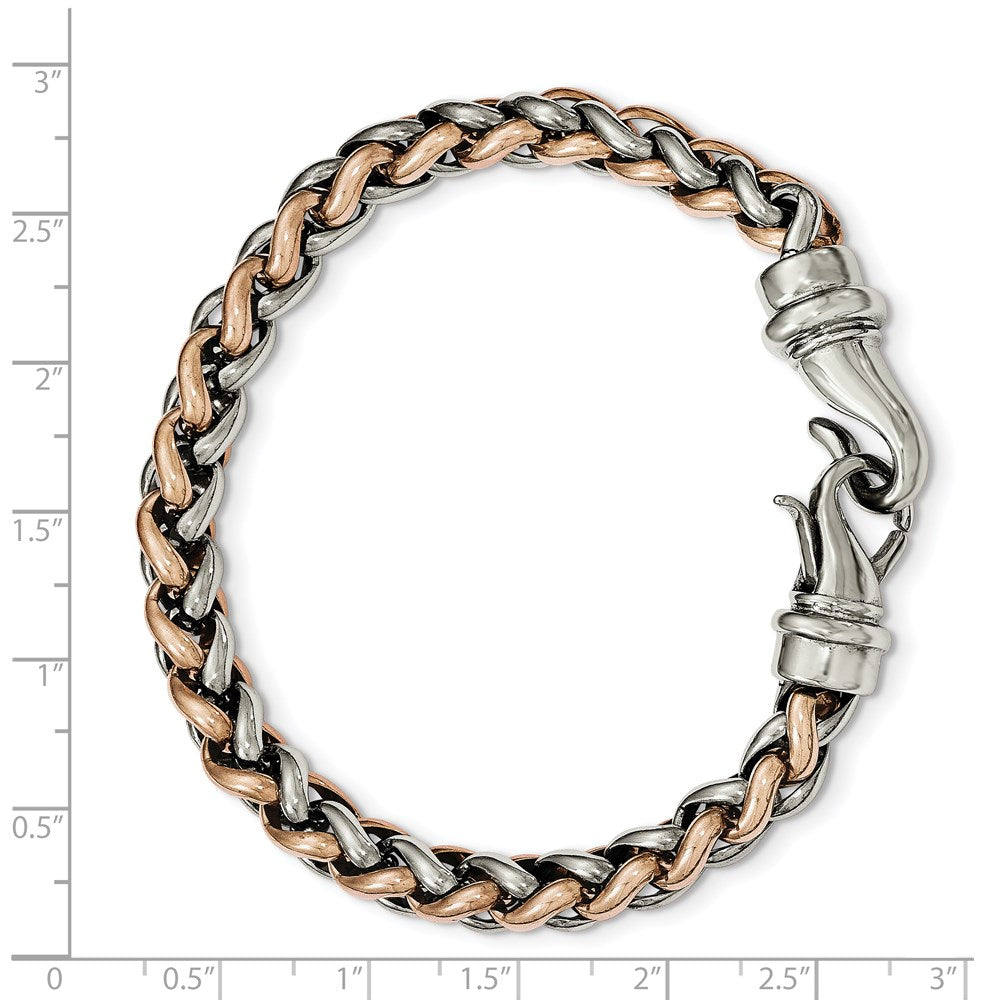 Edelstahl Chisel Poliert Rose Ip-beschichtet 8.5 Zoll Armband