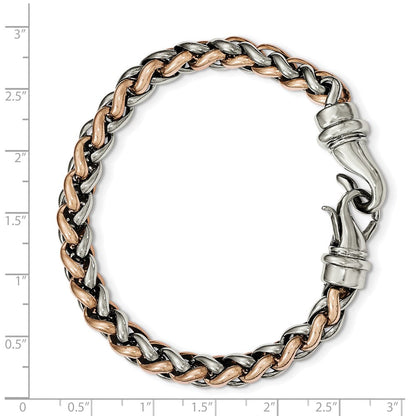 Edelstahl Chisel Poliert Rose Ip-beschichtet 8.5 Zoll Armband