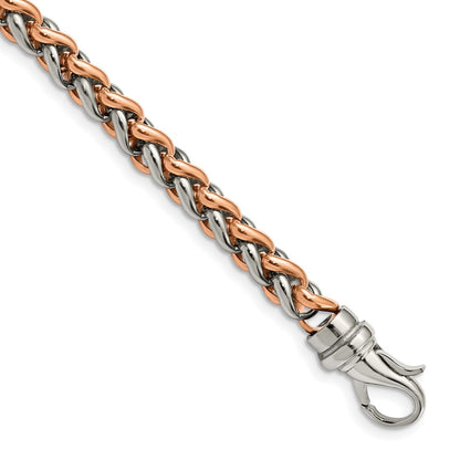 Edelstahl Chisel Poliert Rose Ip-beschichtet 8.5 Zoll Armband
