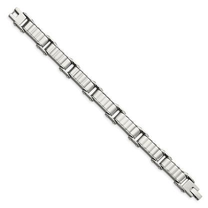 8 Zoll Edelstahl Poliert und Strukturiert 8 Zoll Armband